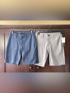 Zella Men's Light Gray and Navy Flat Front Shorts (Set of 2)
